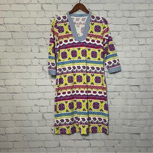 J. McLaughlin Gisel Catalina Cloth Dress Sz M Geometric Lightweight Spandex Knit